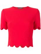 Alexander Mcqueen Jacquard Scalloped Top - Red