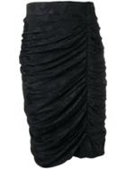 Emanuel Ungaro Vintage 1980's Ruched Detail Skirt - Black