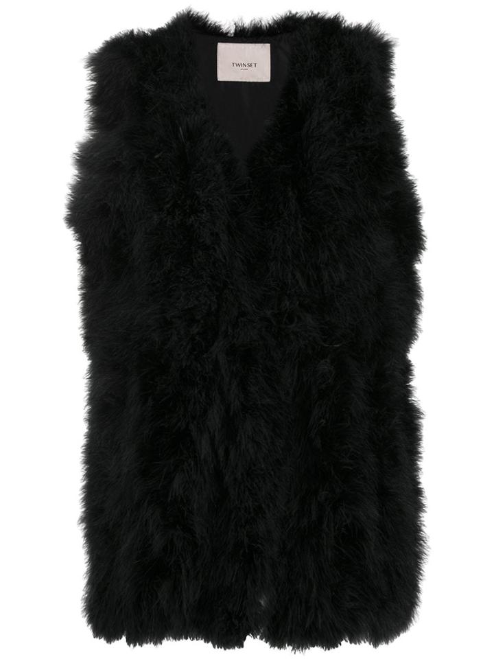 Twin-set Feather Gilet - Black