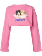 Fiorucci Vintage Angels Crop Sweatshirt - Pink