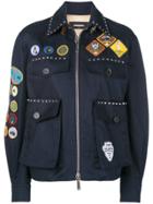 Dsquared2 Patchwork Bomber Jacket - Blue