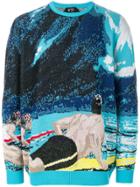 No21 Surf Scene Knitted Sweater - Blue