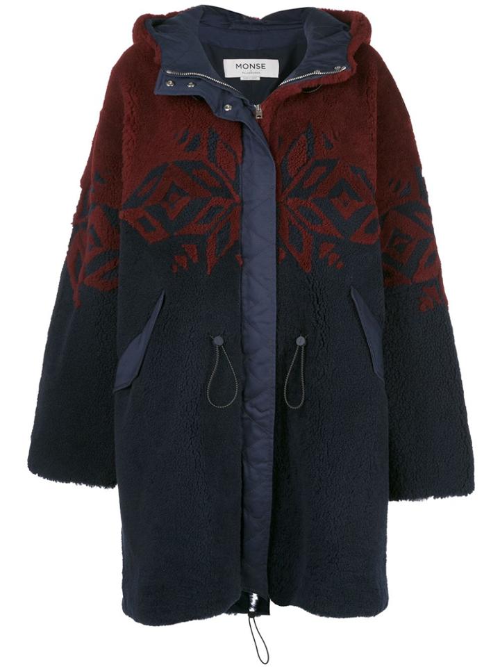 Monse Patterned Shearling Coat - Blue