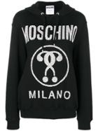 Moschino Logo Print Hoodie - Black