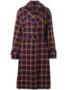 Rokh Tartan Trench Coat - Blue