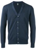 Eleventy - Neck Cardigan - Men - Cotton - M, Blue, Cotton