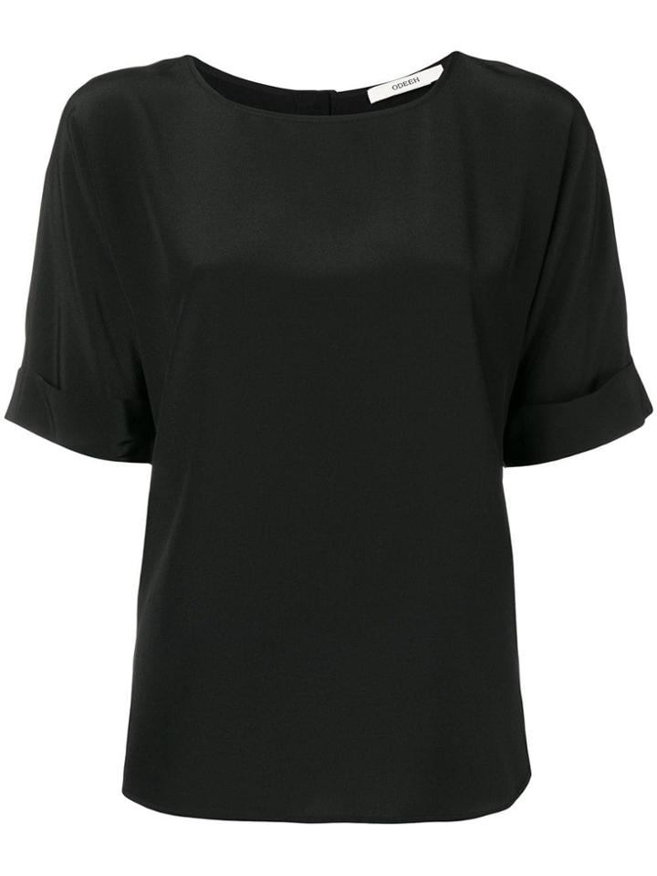 Odeeh Curved Hem T-shirt - Black