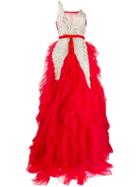 Loulou Embellished Wings Ball Gown - Red