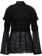 Yigal Azrouel Floral Pattern Lace Front Blouse