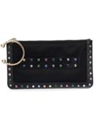 Red Valentino Crystal Embellished Clutch Bag - Black