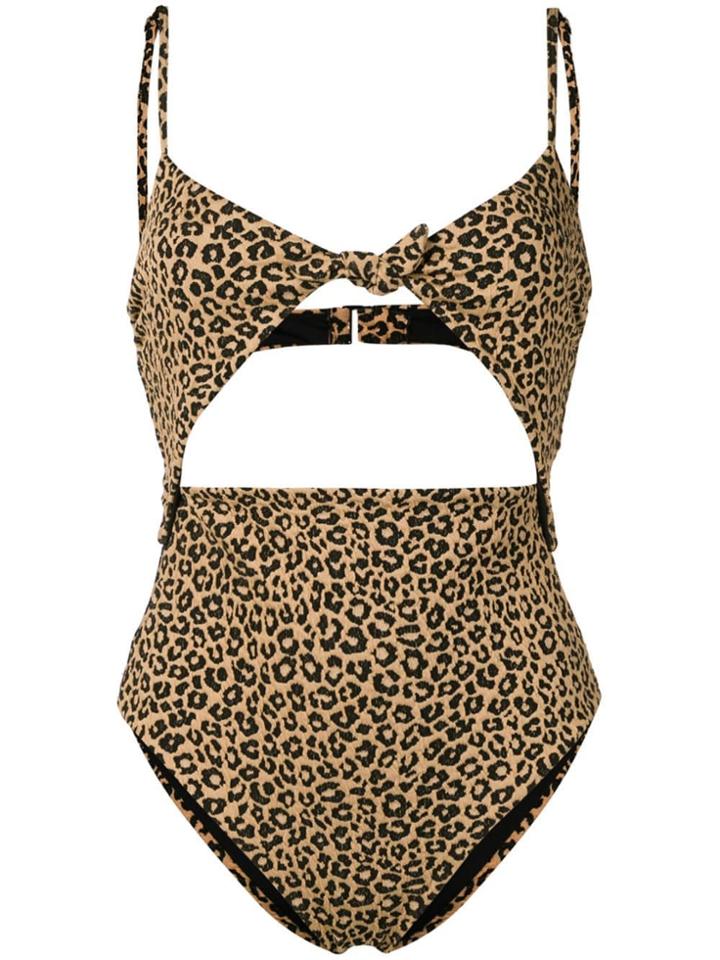 Mara Hoffman Leopard Jacquard Swimsuit - Brown