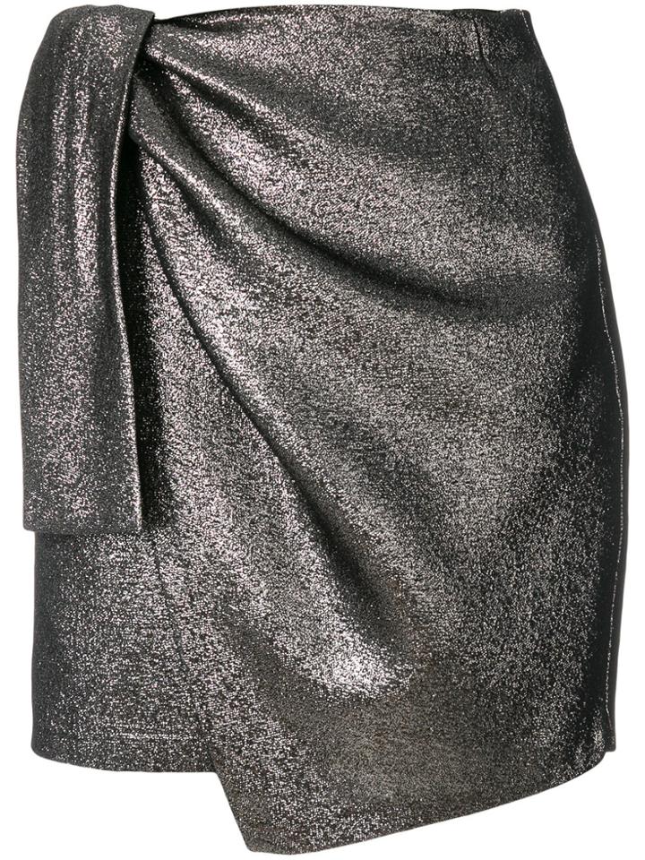 Amen Draped Asymmetric Mini Skirt - Metallic
