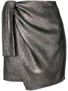 Amen Draped Asymmetric Mini Skirt - Metallic