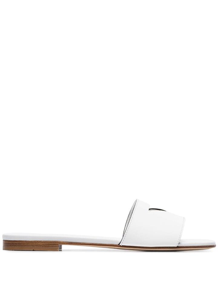 Prada Cutout Logo Slides - White