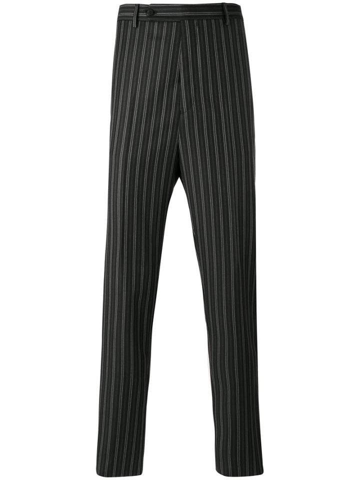 Lanvin - Striped Tailored Trousers - Men - Polyester/viscose/wool - 46, Black, Polyester/viscose/wool