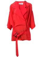 Gianfranco Ferre Vintage 80s Wrap Shirt, Women's, Size: 42, Red