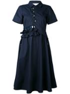 Self-portrait - Buttoned Midi Shirt Dress - Women - Cotton/polyester - 12, Blue, Cotton/polyester