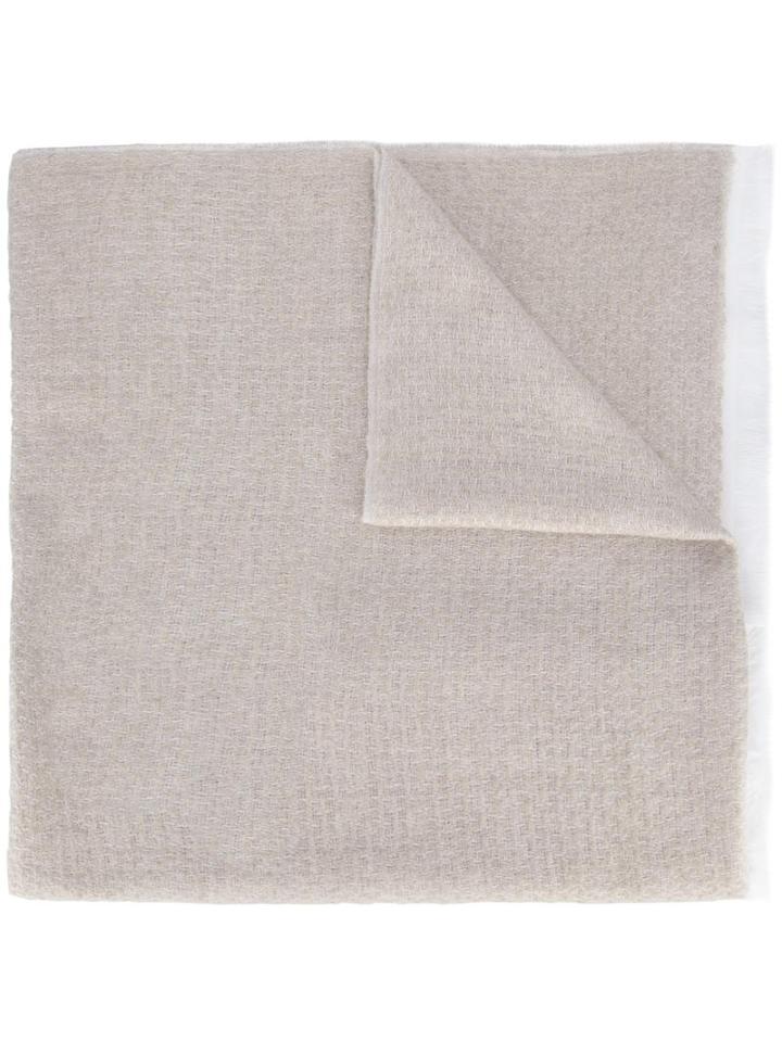 Agnona - Plain Knitted Scarf - Women - Silk/cashmere/wool - One Size, Women's, Nude/neutrals, Silk/cashmere/wool