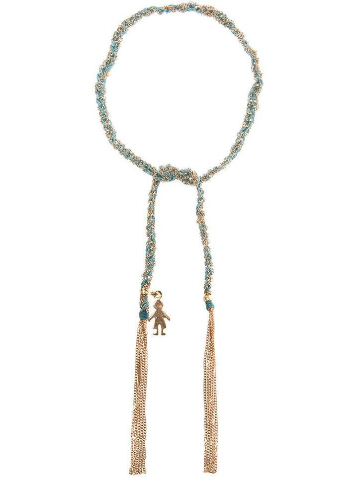 Carolina Bucci 'lucky' Woven Gold And Silk Bracelet, Women's, Blue