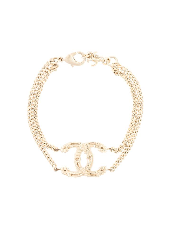 Chanel Pre-owned Double Chain Cc Bracelets - Metallic
