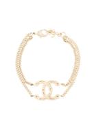 Chanel Pre-owned Double Chain Cc Bracelets - Metallic
