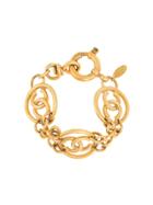 Chanel Vintage Round Cc Bracelet - Gold