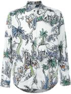 Etro Jungle Print Shirt, Men's, Size: S, White, Cotton