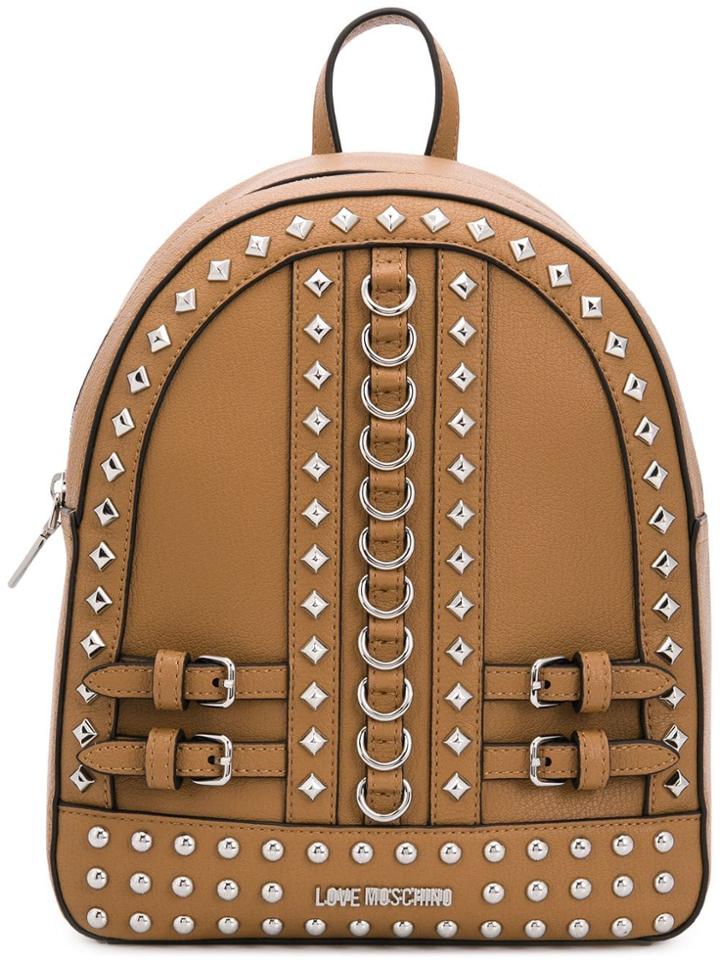 Love Moschino Studded Backpack - Brown