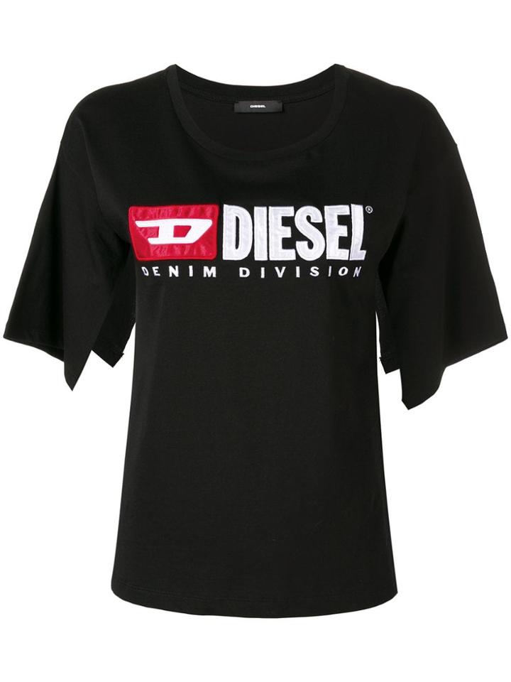 Diesel Logo Embroidered T-shirt - Black