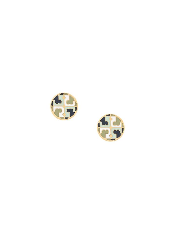 Tory Burch Logo Circle Stud Earrings - Gold