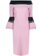 Le Petite Robe Di Chiara Boni Chihab Velvet Panel Midi Dress - Pink