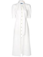Prada Pussybow Collar Shirt Dress - White
