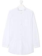 Paolo Pecora Kids Teen Mandarin Collar Shirt - White