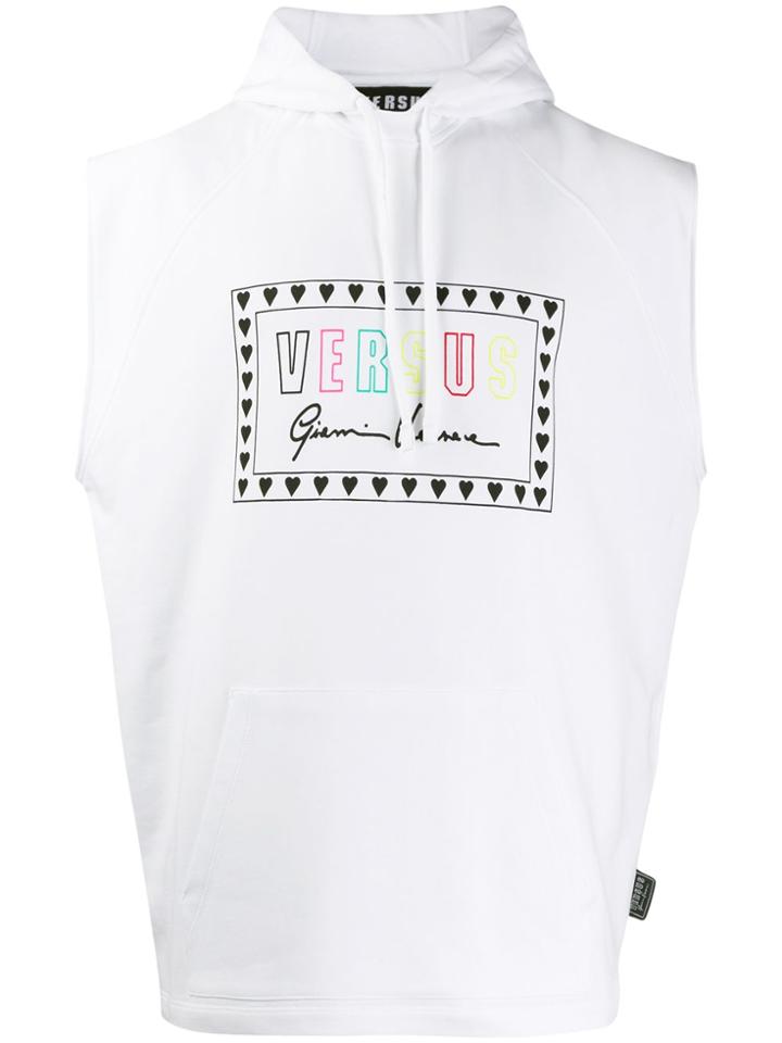 Versus Logo Patch Bomber Jacket - White