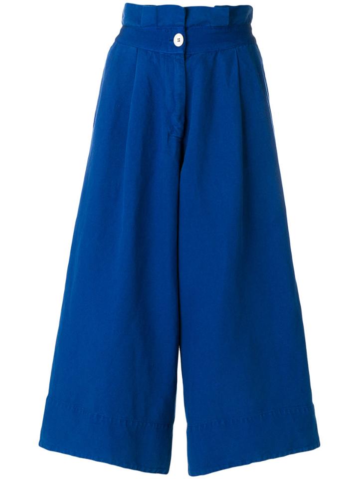 Stefano Mortari Cropped Flared Trousers - Blue