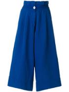 Stefano Mortari Cropped Flared Trousers - Blue