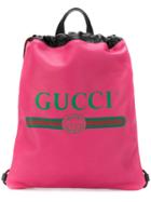 Gucci Logo Print Backpack - Pink & Purple