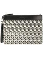 Salvatore Ferragamo Monogram-print Clutch - Black