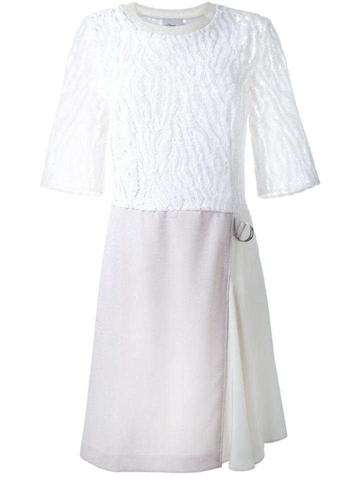 3.1 Phillip Lim Seamed Lace Blouse Dress - Neutrals