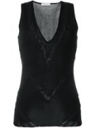 Pierre Balmain Fine Knit Panelled Top - Black