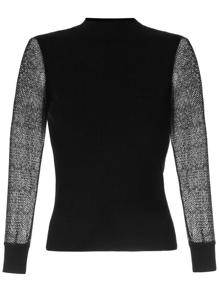 Ballsey Sheer Sleeve Jumper - Black