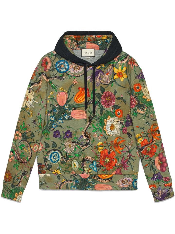 Gucci Flora Snake Print Cotton Sweatshirt - Unavailable