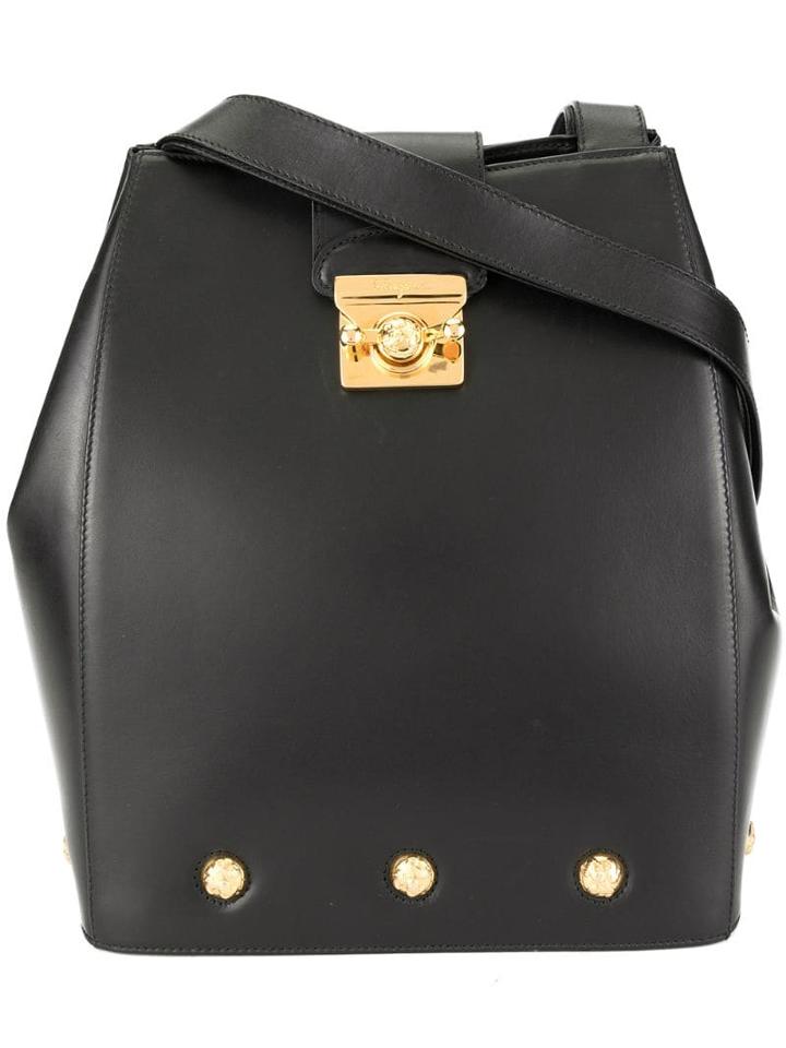 Salvatore Ferragamo Pre-owned Studded Bucket Bag - Black
