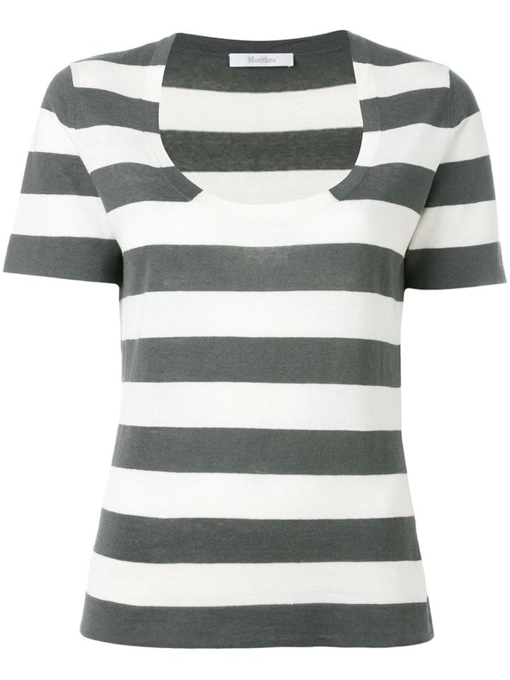 Max Mara - Striped Knit T-shirt - Women - Silk/linen/flax - L, Green, Silk/linen/flax