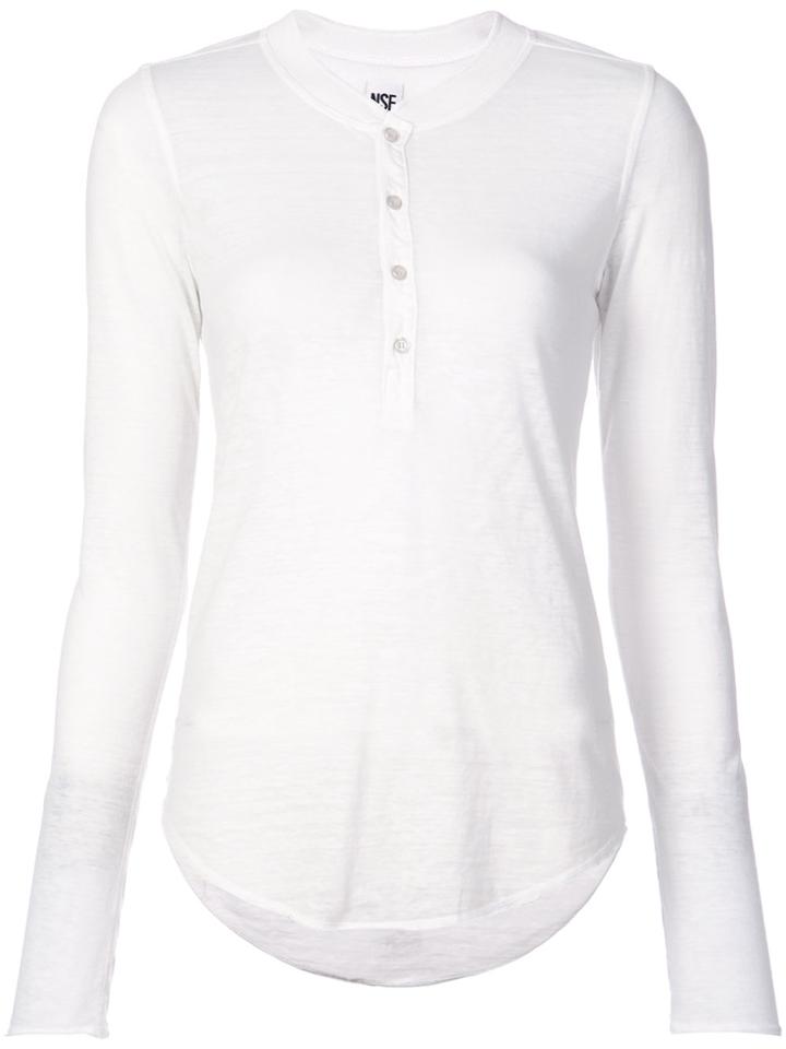 Nsf Hal Long-sleeve Henley Top - White