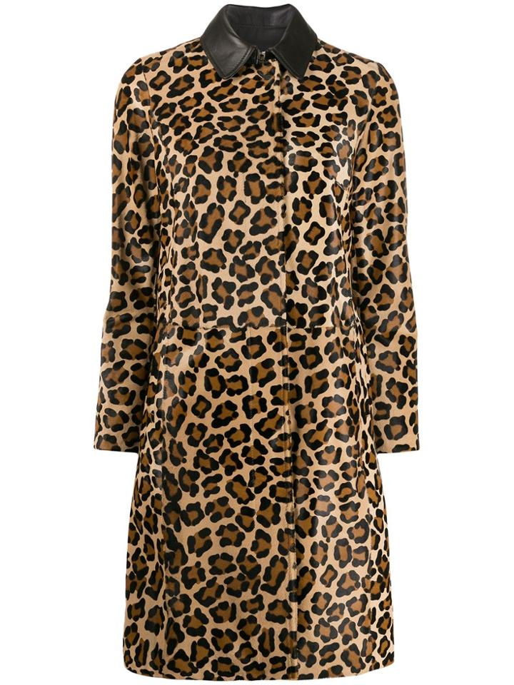 Desa 1972 Leopard Print Trenchcoat - Brown