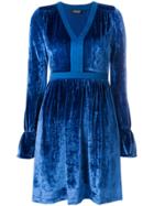 Twin-set Velvet V-neck Dress - Blue