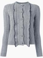 Chinti And Parker 'aran' Cardigan, Women's, Size: Small, Grey, Cashmere/merino