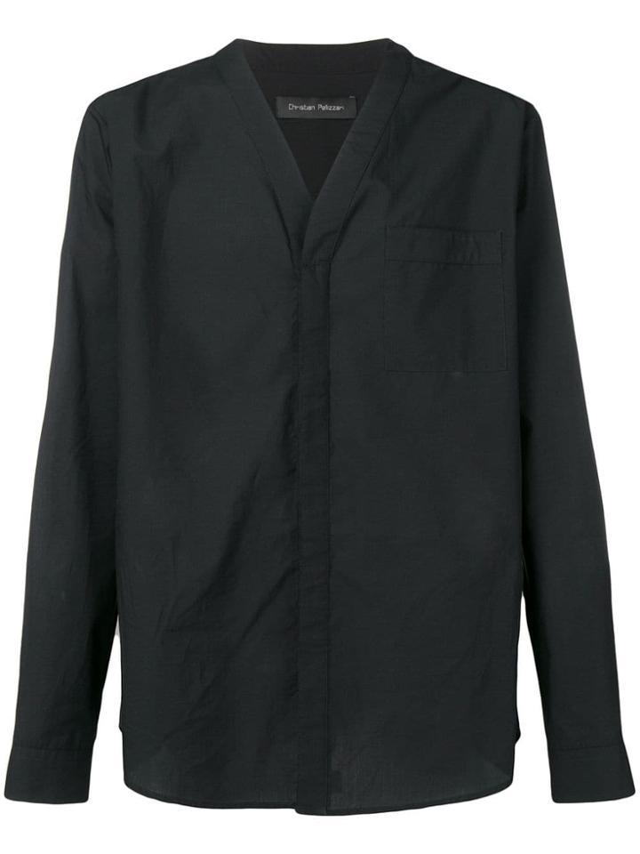 Christian Pellizzari Long-sleeve Kimono Shirt - Black