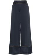 Peter Pilotto High-waisted Contrast Trim Wide-leg Trousers - Blue